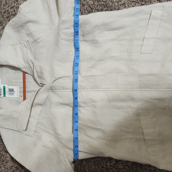 Charter Club  Beige Linen Lightweight Jacket Size L/P - Picture 9 of 10
